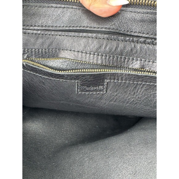 Madewell The Zip-Top Medium Transport Tote Black Leather Bag - Picture 11 of 13